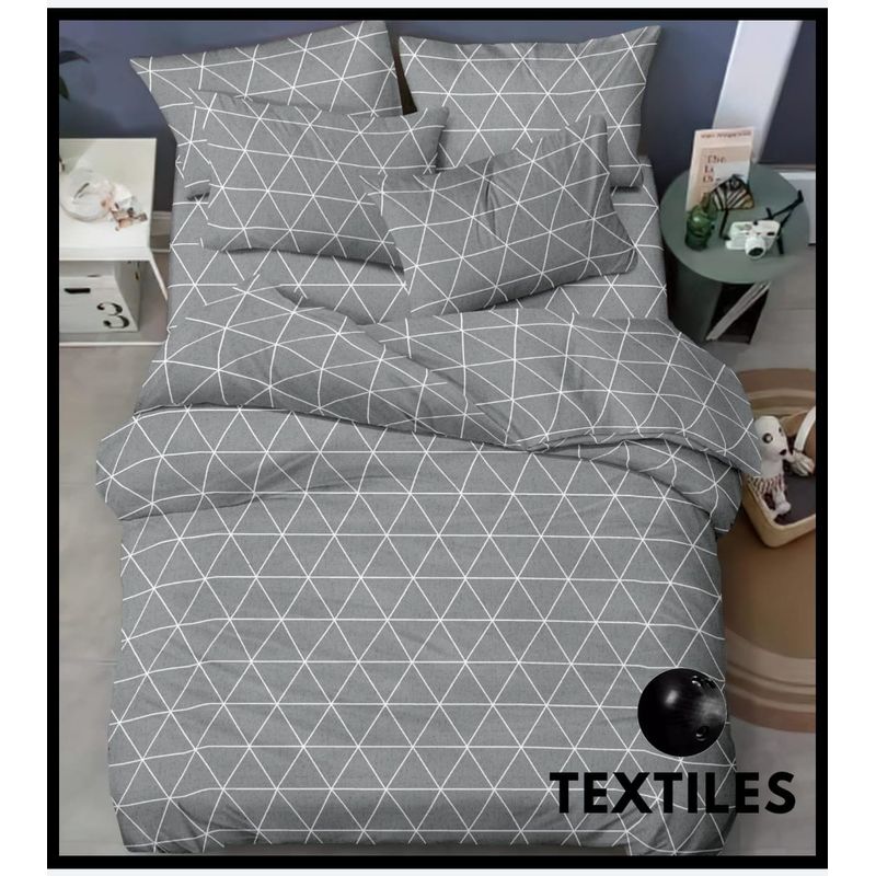 SIRENITAS - Juego de sabanas Cama Semidoble Geométrica Gris