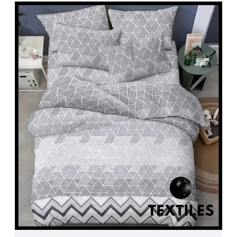 SIRENITAS - Juego de sabanas Cama Semidoble Triángulos Gris