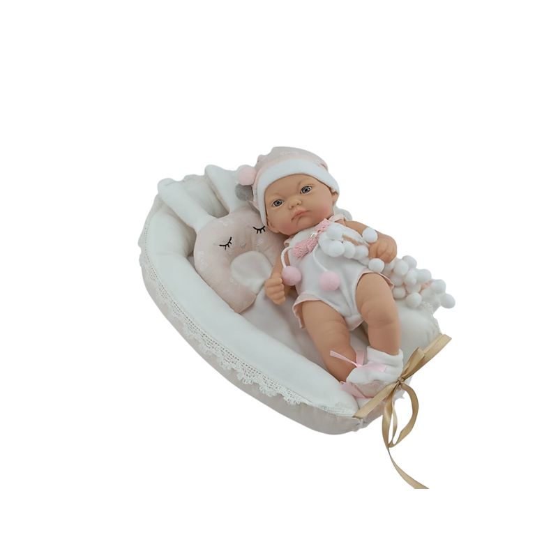 JUGUETERIA EXPRESS - Muñeco Bebe Reborn Realista Con Cobija Y Cama 24cm