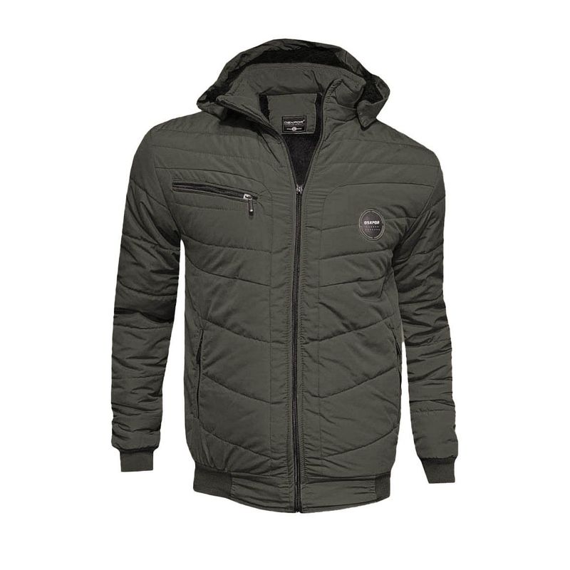 MODA EN CIRCUITO - Chaqueta Impermeable en Gris Oscuro para Hombre Ovejera