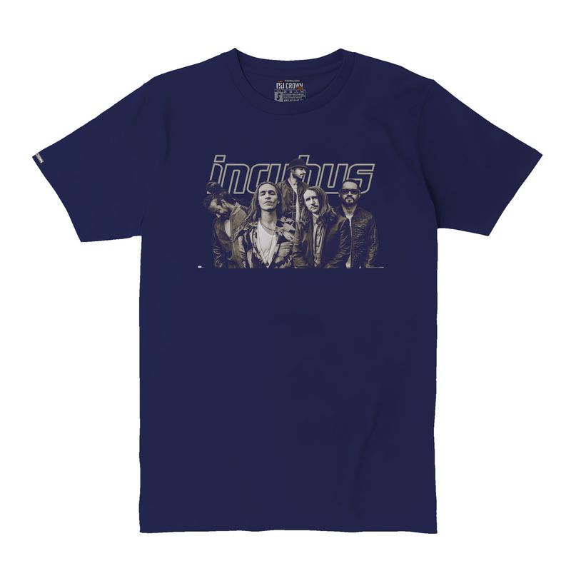 CREACIONES NU CROWN - Camiseta Incubus Banda Rock Foto Gris Hombre Nu Crown