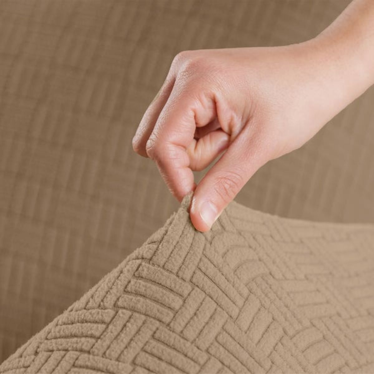 VIANNEY - Funda De Sillón Niza Kaki 3 Puestos Vianney