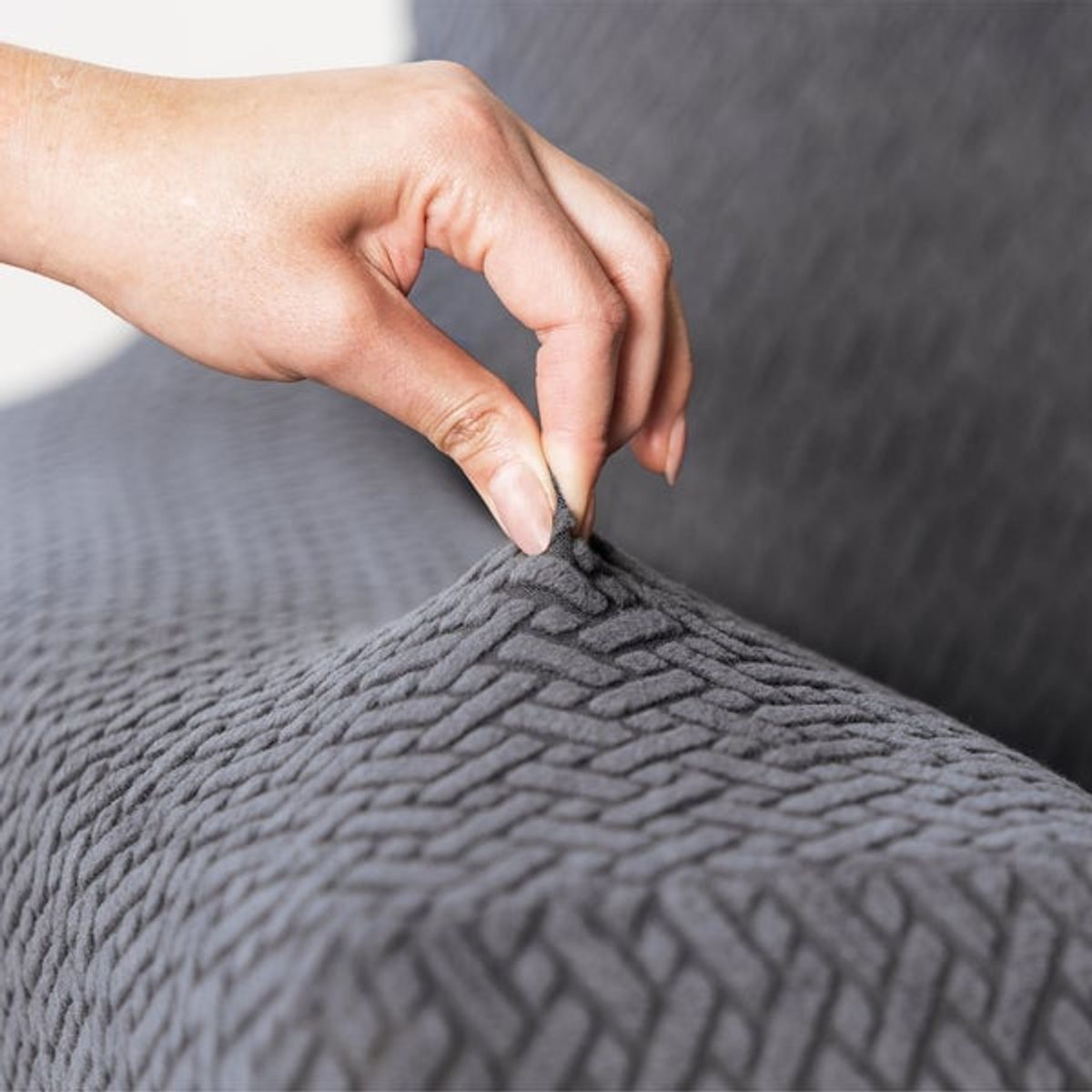 VIANNEY - Funda De sofá Niza Gris 2 Puestos Vianney