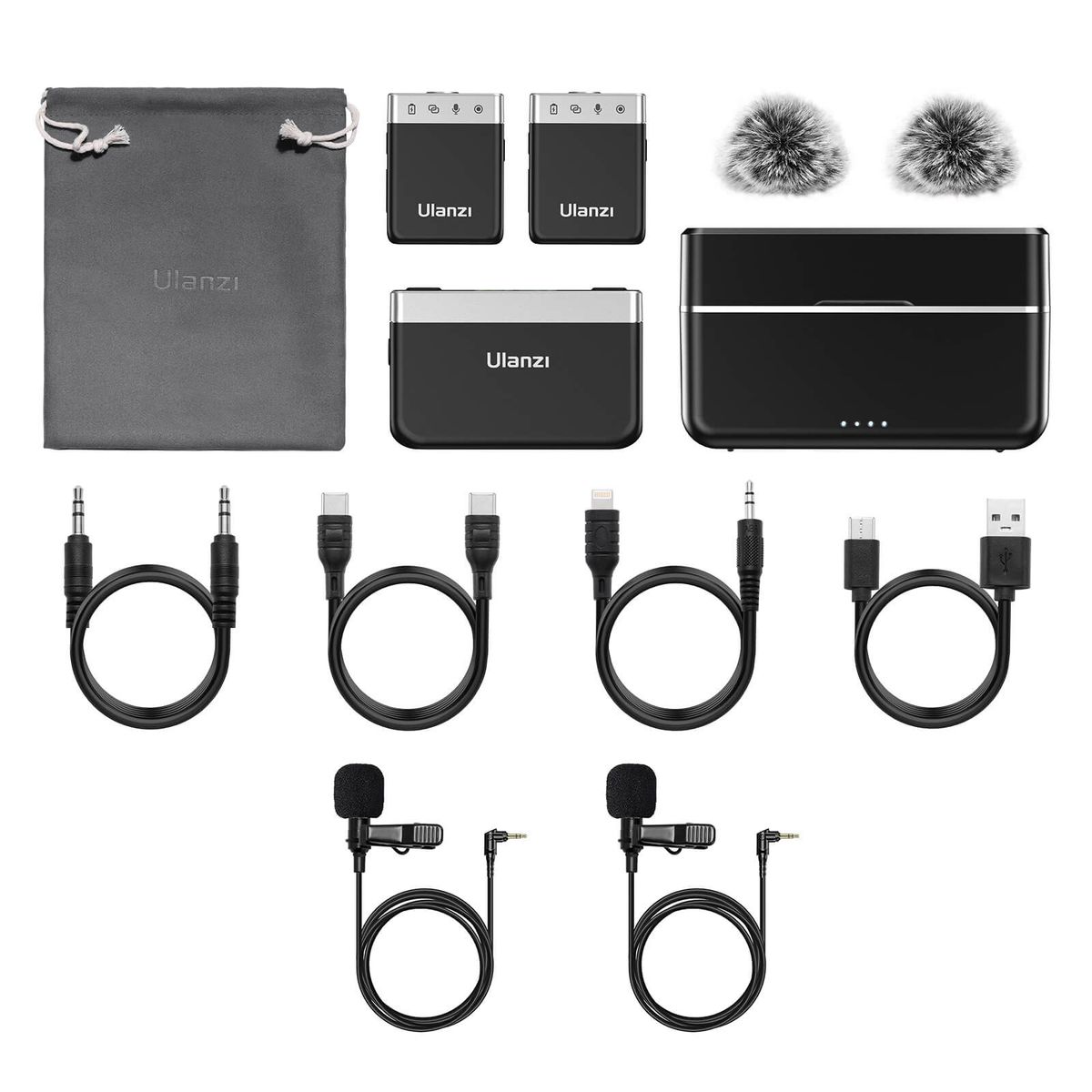 ULANZI - Set Completo de Micrófonos inalámbricos Ulanzi AM18 U-Mic