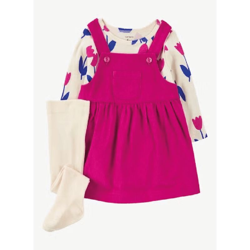 GENERICO - VESTIDO 3 PIEZAS TULIPANES ROSA OSCURO
