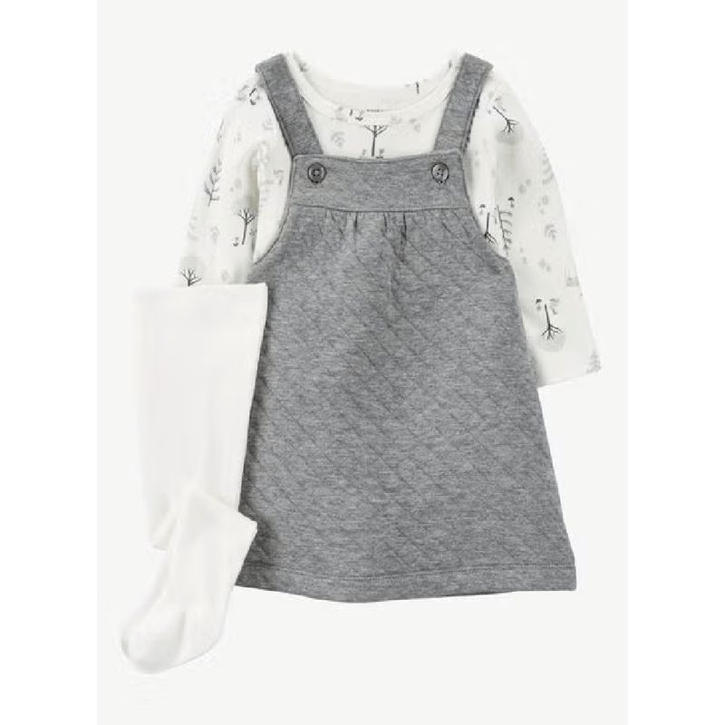 GENERICO - VESTIDO 3 PIEZAS GRIS ARBOLITOS