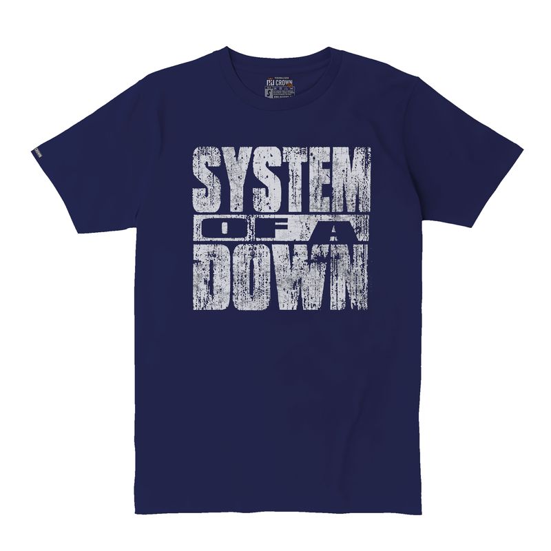 CREACIONES NU CROWN - Camiseta System Of A Down SOAD Logo Corrosivo Rock Hombre Nu Crown