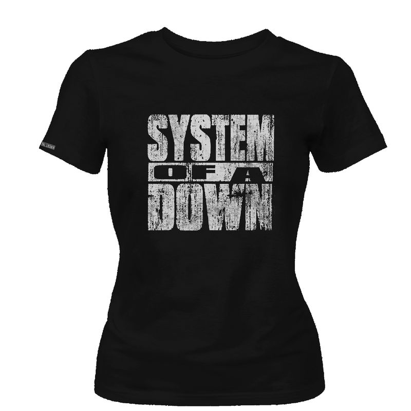 CREACIONES NU CROWN - Camiseta Dama System Of A Down SOAD Logo Corrosivo Rock Nu Crown
