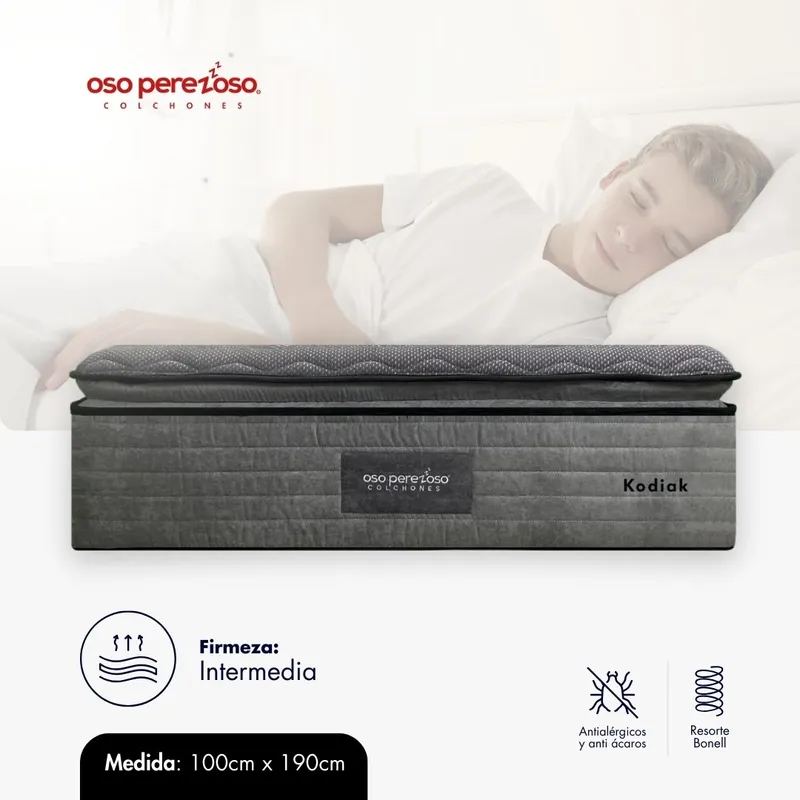 OSO PEREZOSO - Colchón Kodiak Sencillo 100cm190cm - Pocket Inside - Firmeza Extra Suave.