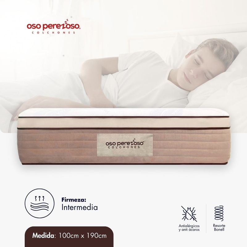 OSO PEREZOSO - Colchón Polar Sencillo 100cm190cm - Pocket Inside - Firmeza Suave.