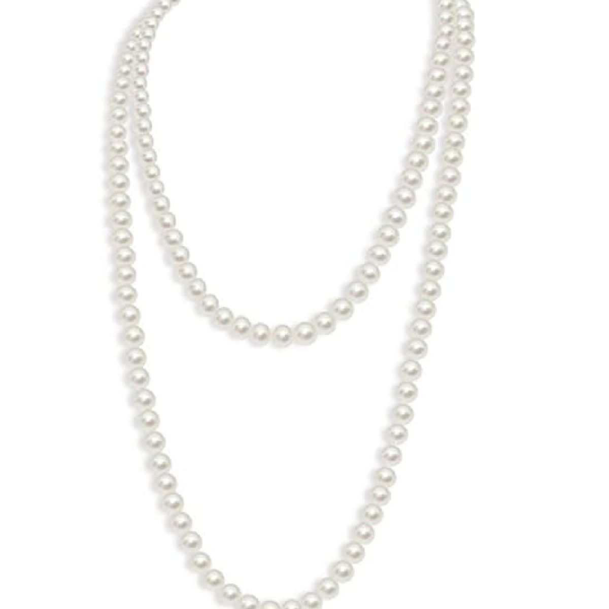 GENERICO - Collar largo de perlas para mujer perla de imitación