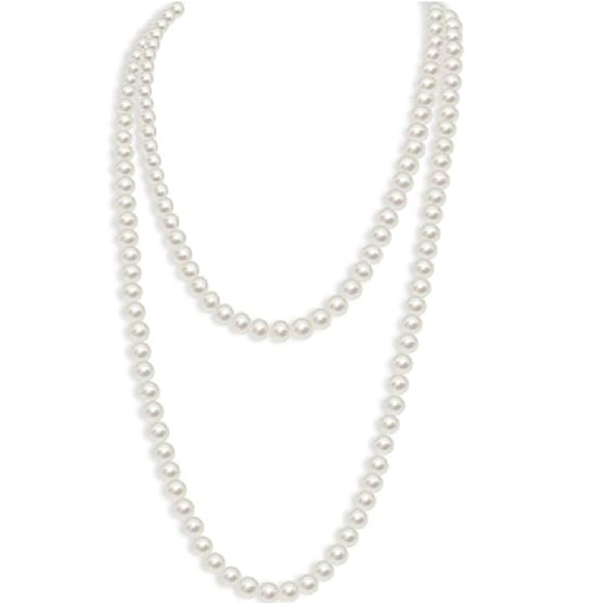 GENERICO - Collar largo de perlas para mujer perla de imitación