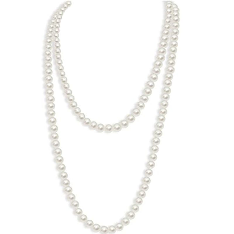 GENERICO - Collar largo de perlas para mujer perla de imitación