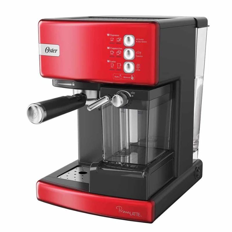 OSTER - Cafetera Automática Oster® PrimaLatte™ de 15 Bares, Rojo.