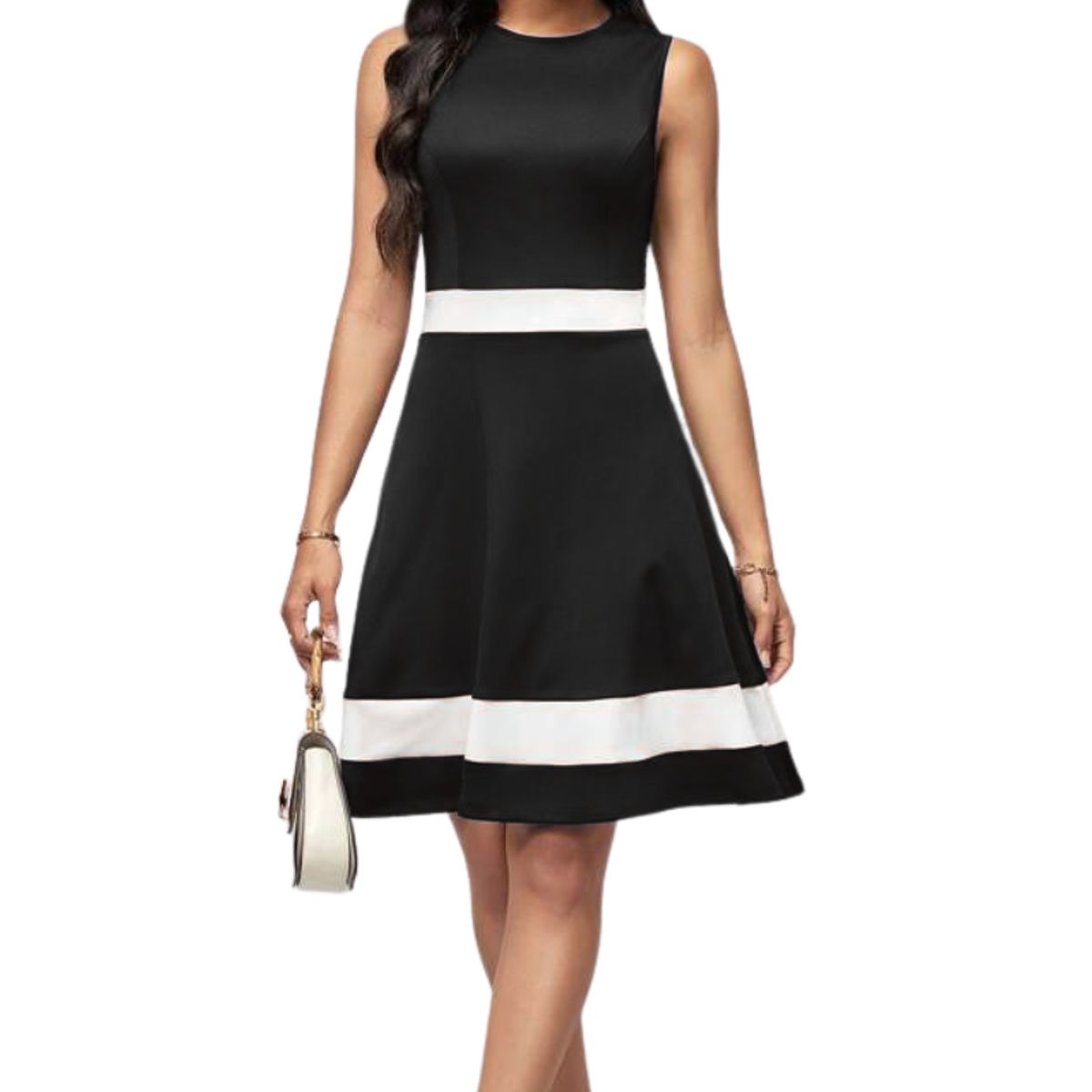 NEGRELI - VESTIDO CASUAL FORMAL COMBINADO