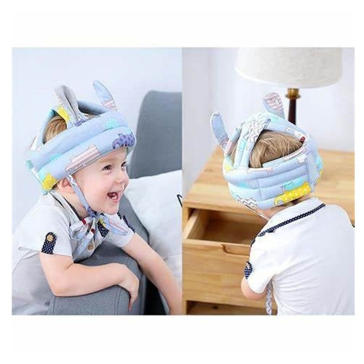 BABY ON - Gorro Casco Protector De Golpes Cabeza Bebés 6-36 Meses Azul