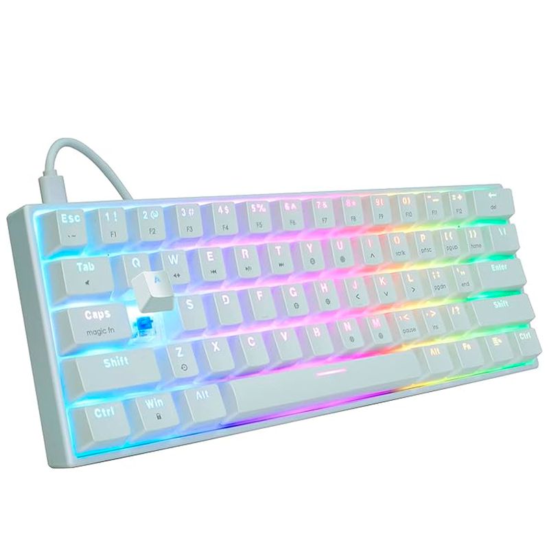FANTECH - Teclado Gamer Mecanico FANTECH MAXFIT61 MK857 Blanco