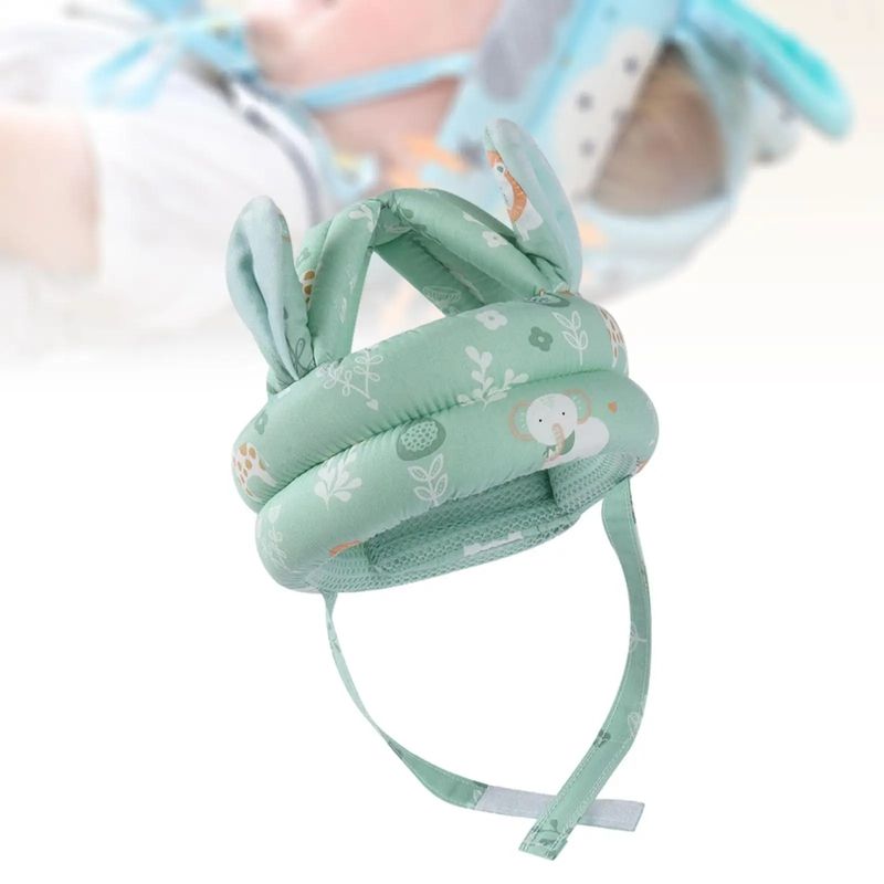 BABY ON - Gorro Casco Protector De Golpes Cabeza Bebés 6-36 Meses Verde