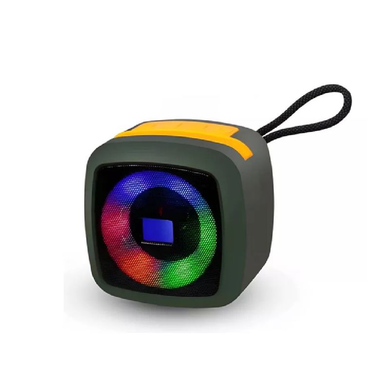 GENERICO - Mini Parlante Portátil Porta Celular Luz LED Con Bluetooth Negro