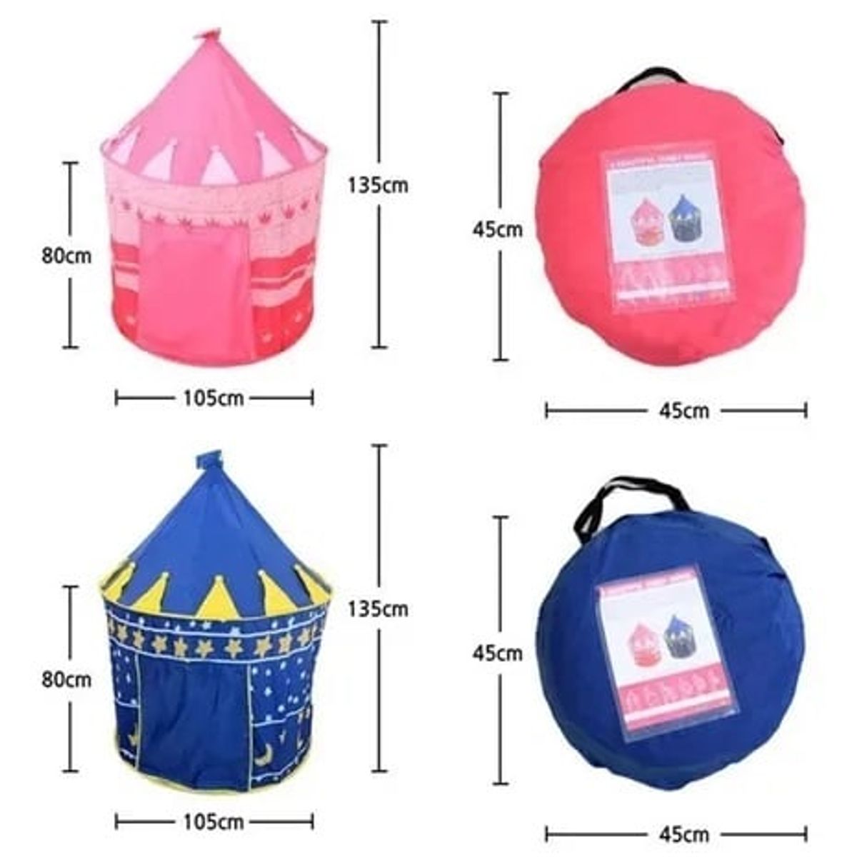 BABY ON - Carpa Castillo Plegable Para Bebes Y Niños Rosa