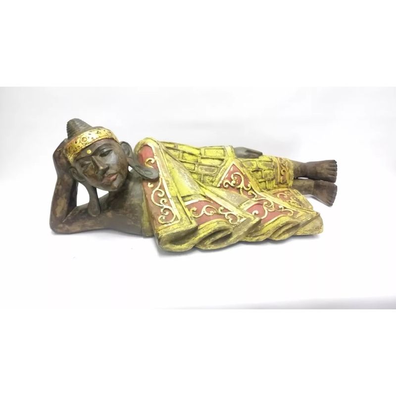 GENERICO - Escultura En Madera Cedro Tallada Diosa Hindu