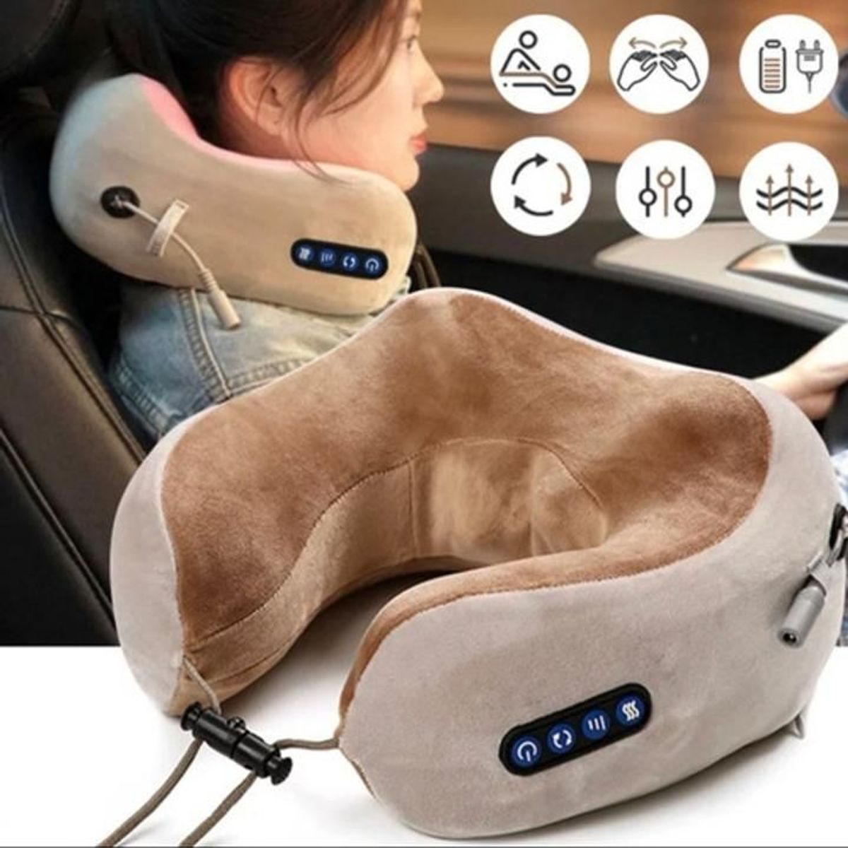 GENERICO - Masajeador Electrico De Cuello Cervical Dolores Almohada