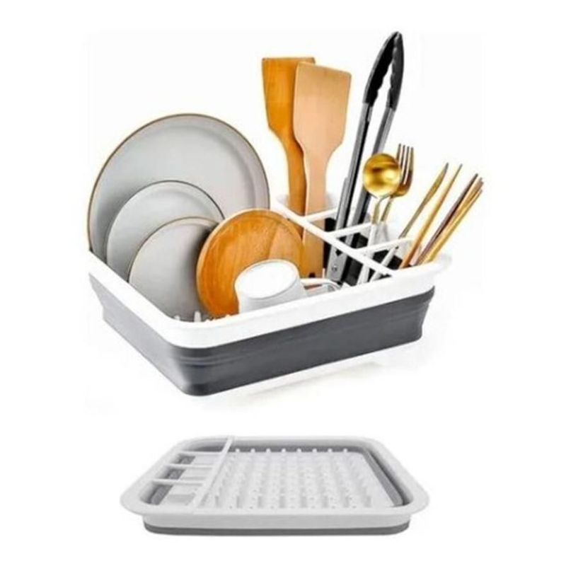 GENERICO - Escurridor Para Platos Plegable Bandeja Silicona Expandible