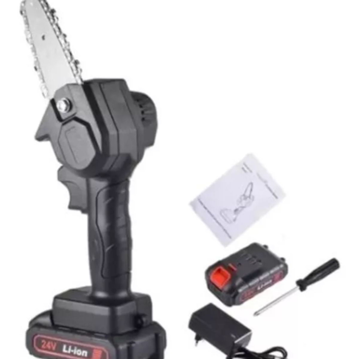 GENERICO - Mini Motosierra De Mano Portátil Ergonómico Recargable 24v Negro