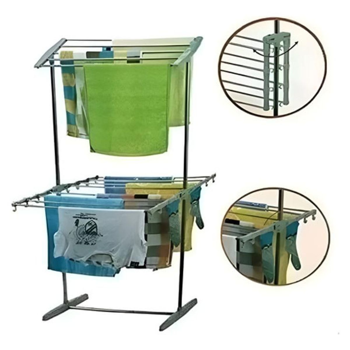 GENERICO - Tendedero Ropa Multifuncional Plegable Resistente Piso Hogar
