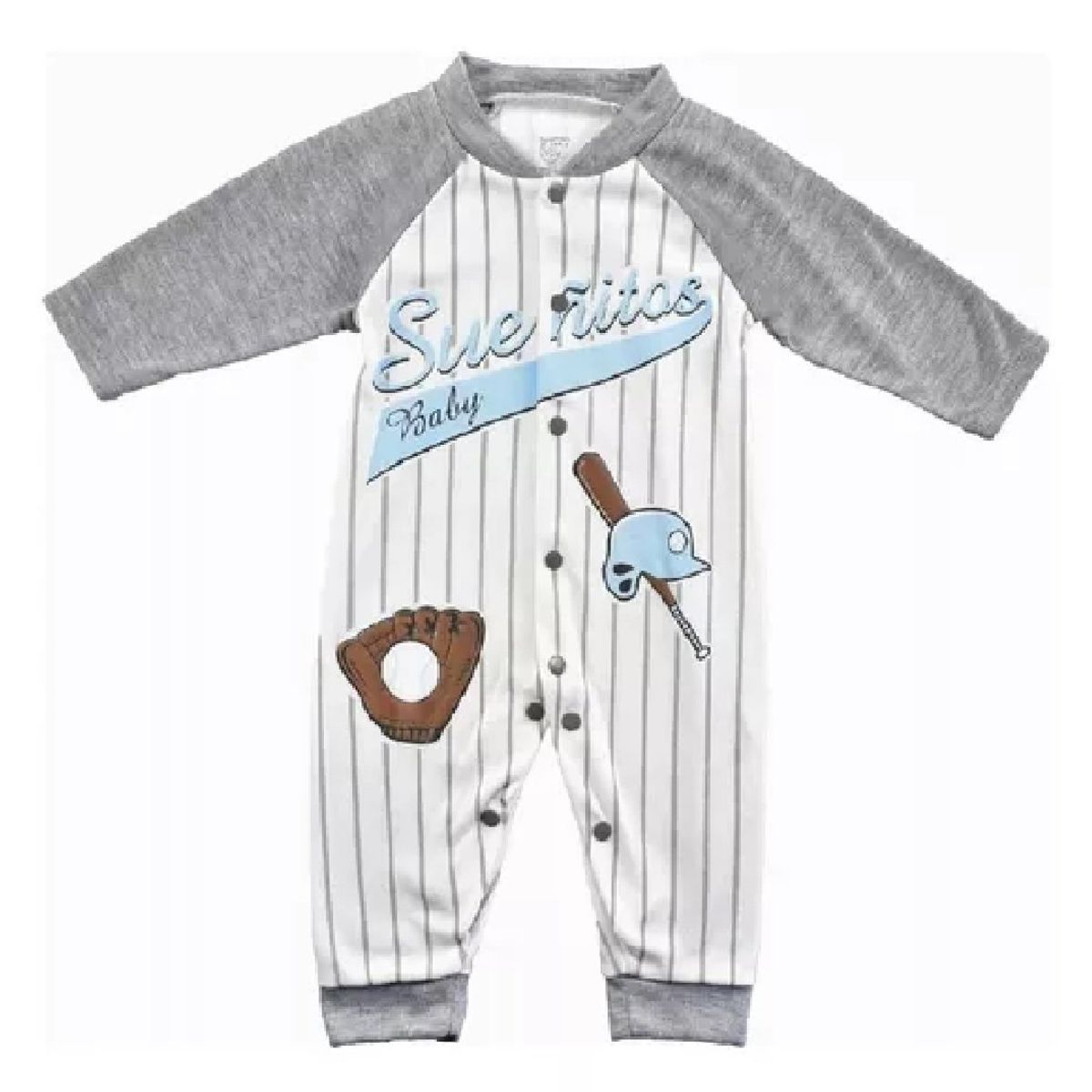 MUNDO BEBE - Pijama bebé niño enteriza beisbol gris