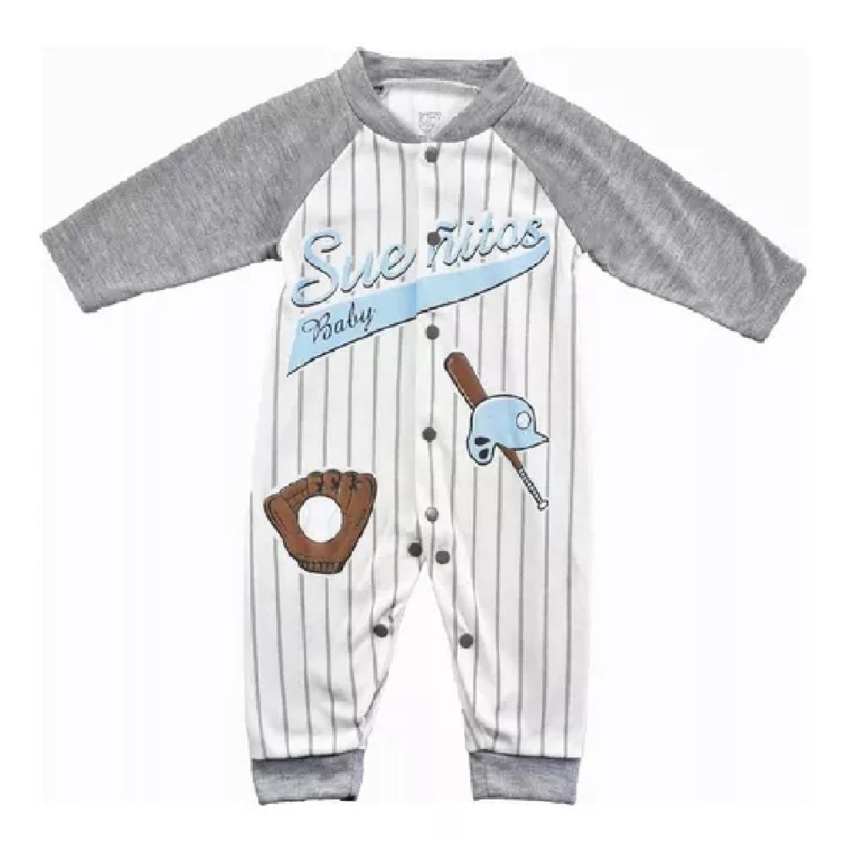 MUNDO BEBE - Pijama bebé niño enteriza beisbol gris