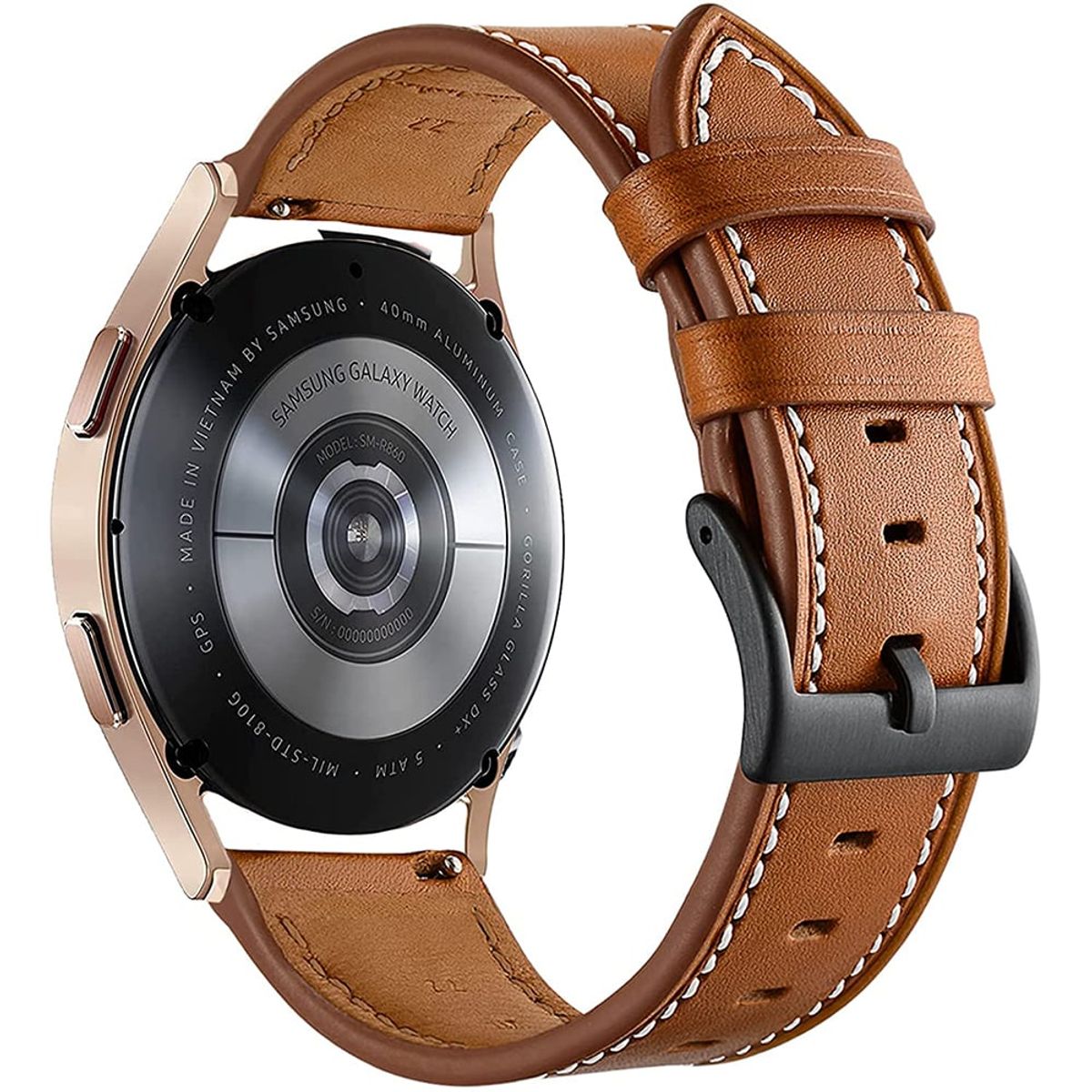 GENERICO - Correa De Cuero café Para Reloj De 20mm De Ancho