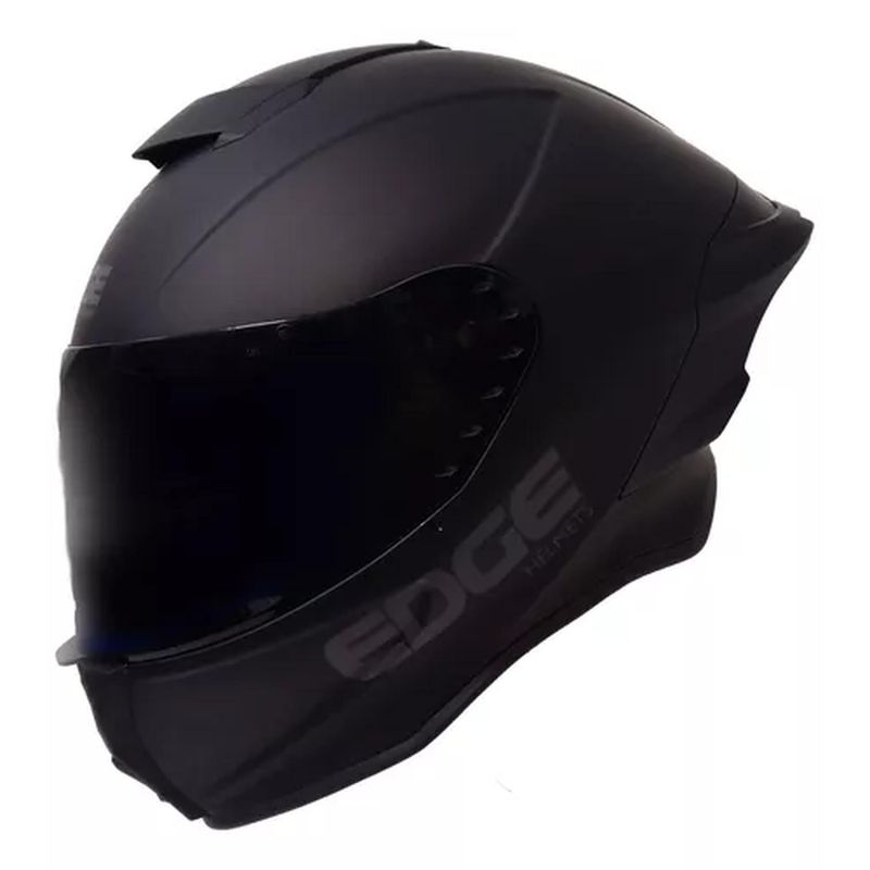 EDGE HELMETS - Casco Edge Integral Shanghai Quartz Negro Certificado DOT - ECE - Negro - XL Mate