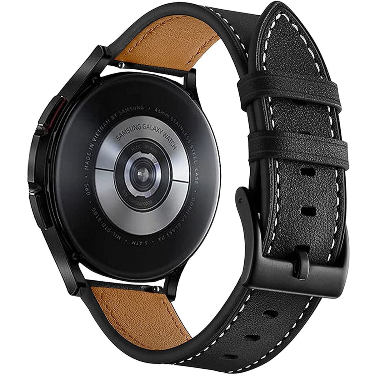 GENERICO - Correa De Cuero Negra Para Reloj De 22mm De Ancho