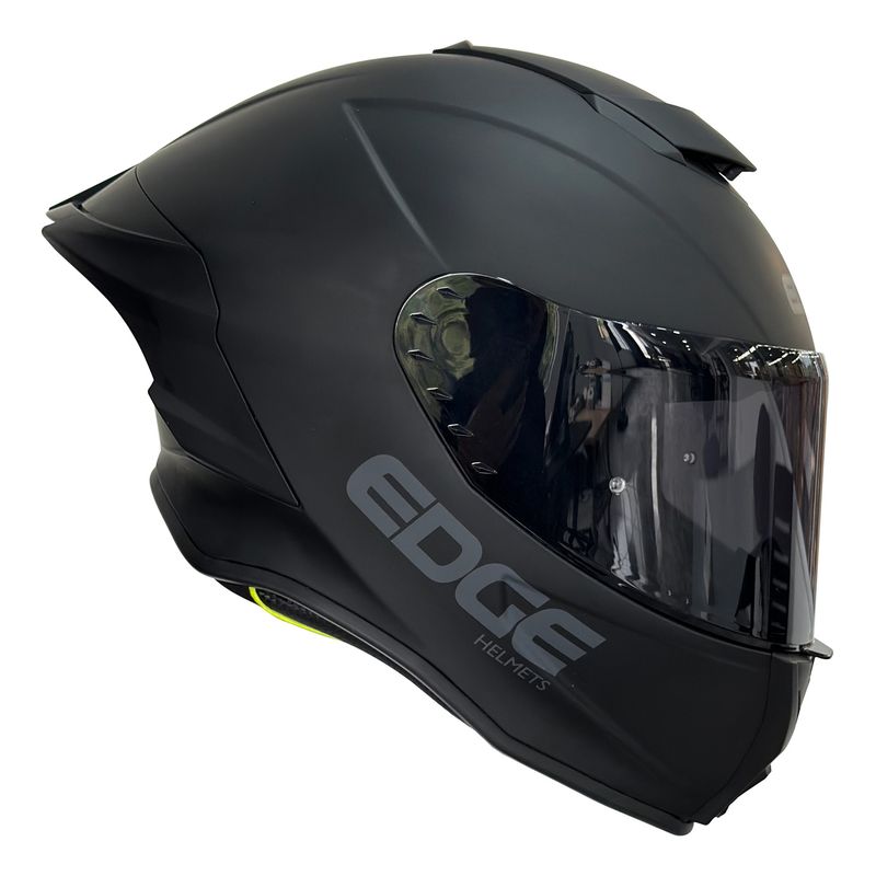EDGE HELMETS - Casco Edge Integral Shanghai Quartz Negro Certificado DOT - ECE - Negro - L Mate