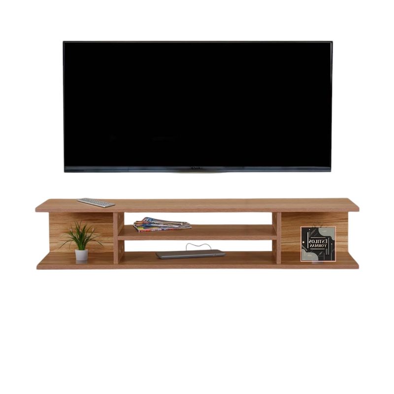 GENERICO - Repisa Flotante Para Tv - Play Station - Xbox Con Pasa Cable