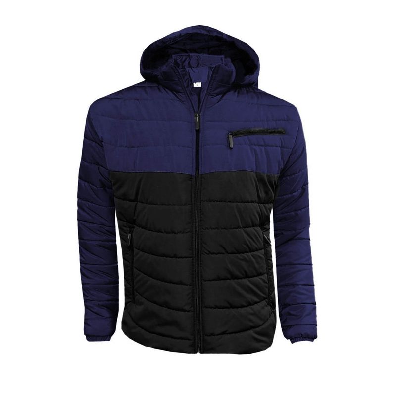 MODA EN CIRCUITO - Chaqueta Impermeable para Hombre Combinada NEGRO-AZUL