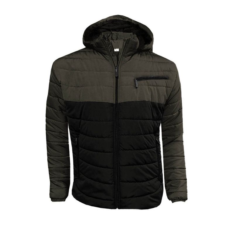MODA EN CIRCUITO - Chaqueta Impermeable para Hombre Combinada NEGRO-GRIS