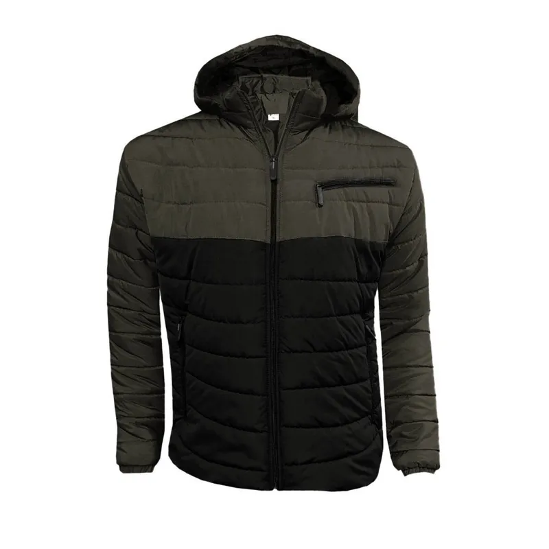 MODA EN CIRCUITO - Chaqueta Impermeable para Hombre Combinada NEGRO-GRIS