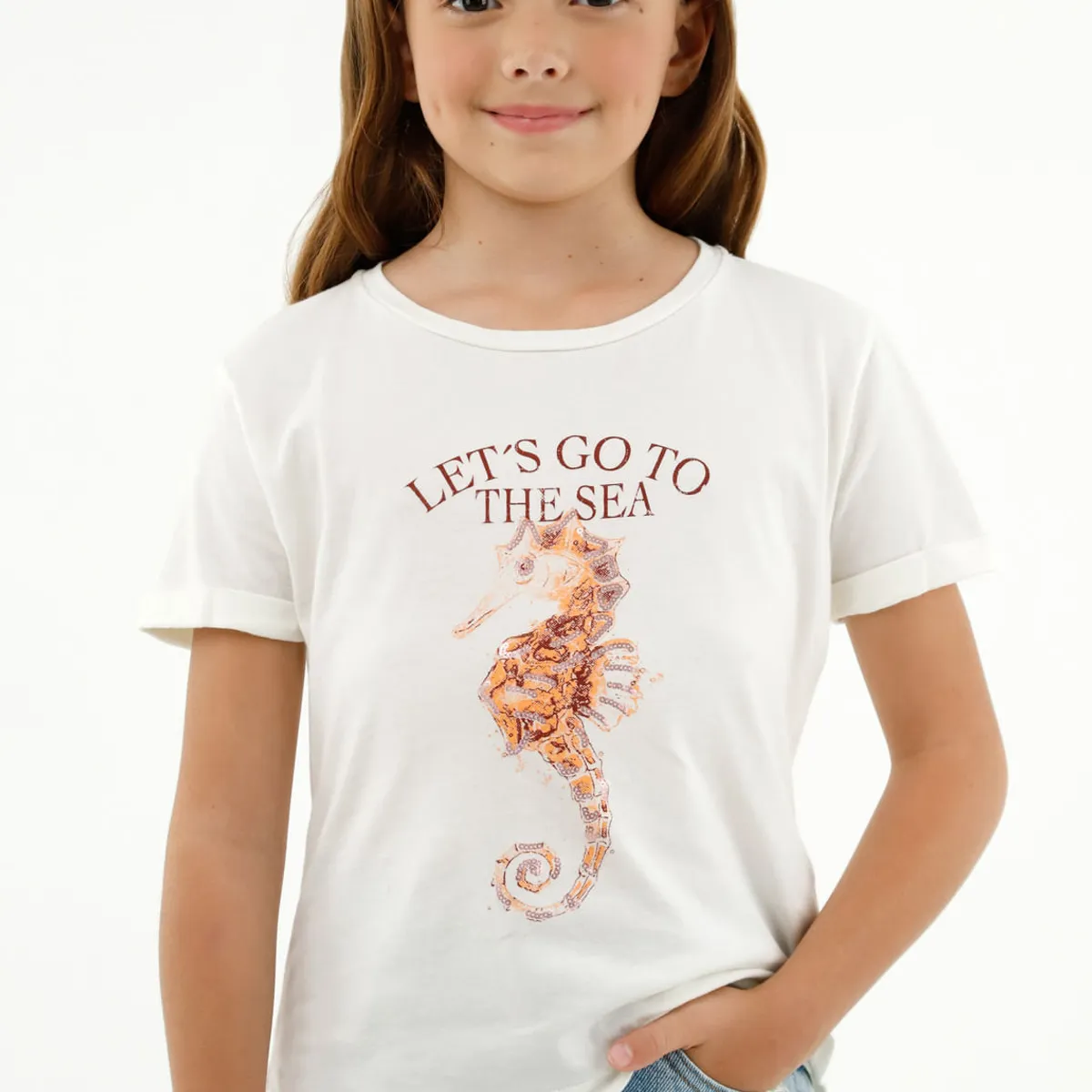 TENNIS - Camiseta básica crudo estampada para niña