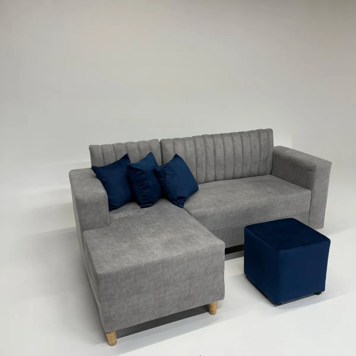 GENERICO - SOFÁ ESQUINERO COLOR PLATA MODERNO CON TELA  ANTIFLUIDOS Y PET FRIENDLY