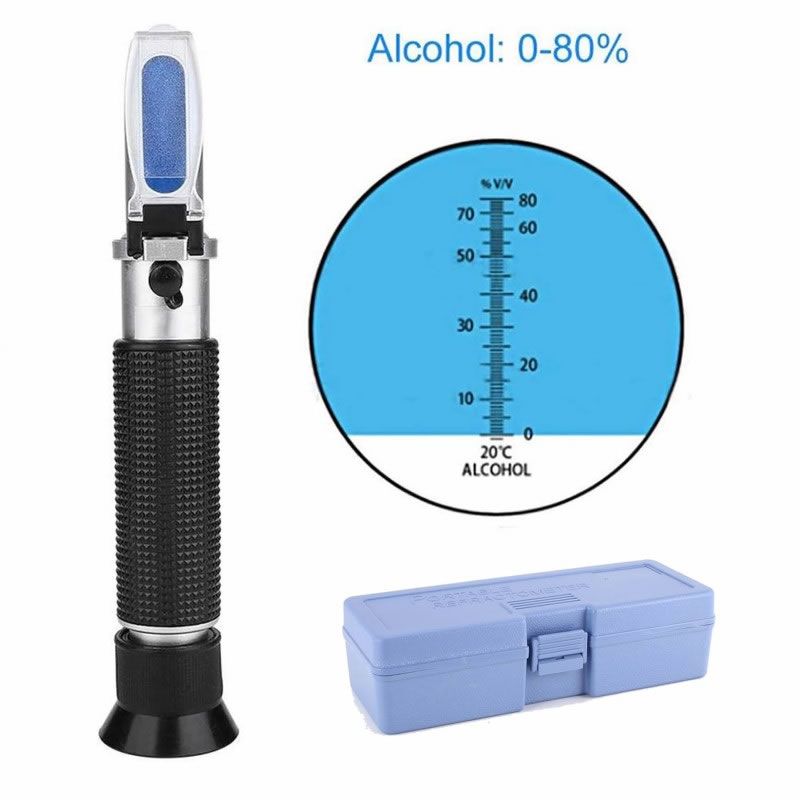 GENERICO - Refractometro Alcohol Alcoholímetro Medidor 0-80% Vv Atc