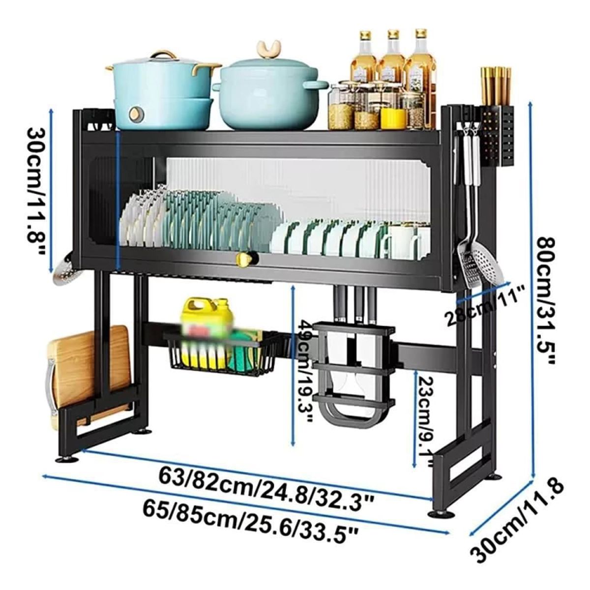 SKY - Organizador Y Escurridor Platos Loza Con Tapa 85 Cms