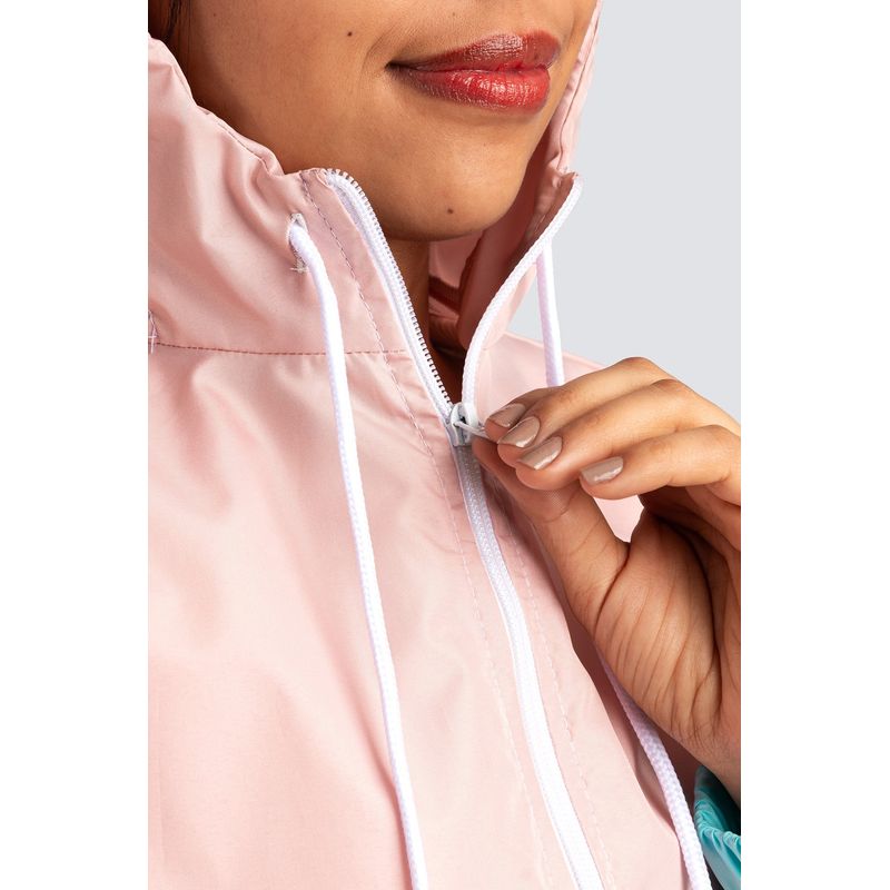 GENERICO - Chaqueta Rompevientos Mujer Rosa x Verde JM02