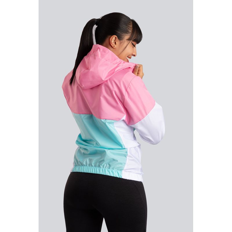 GENERICO - Chaqueta Rompevientos Mujer Rosa x Blanco JM02