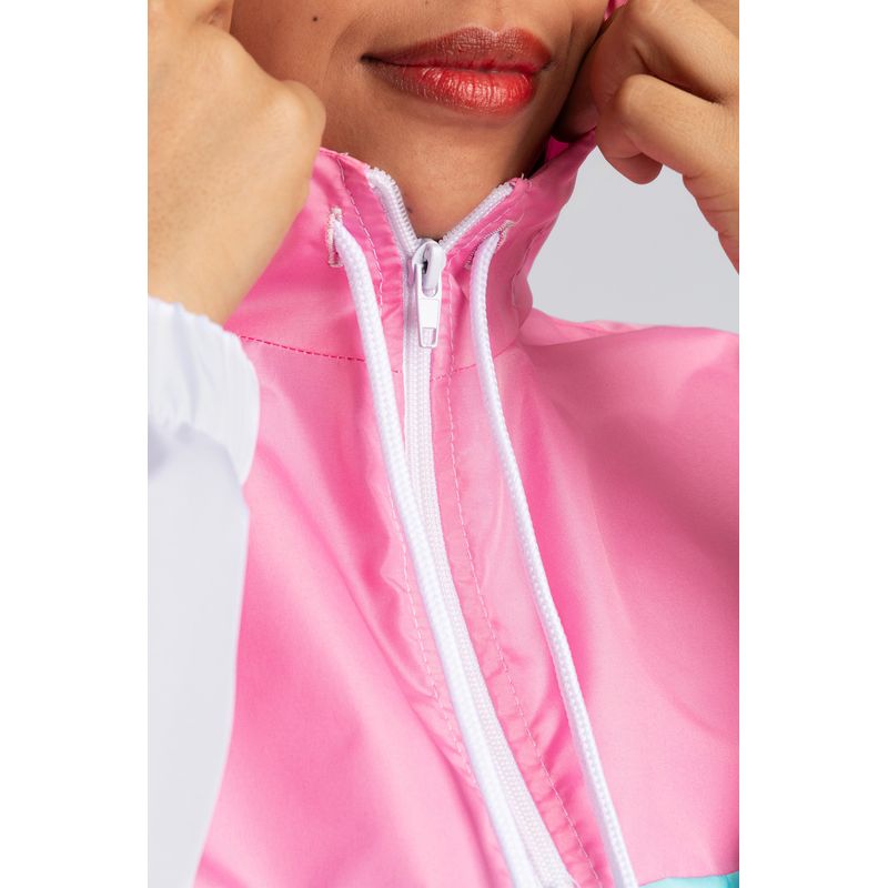 GENERICO - Chaqueta Rompevientos Mujer Rosa x Blanco JM01