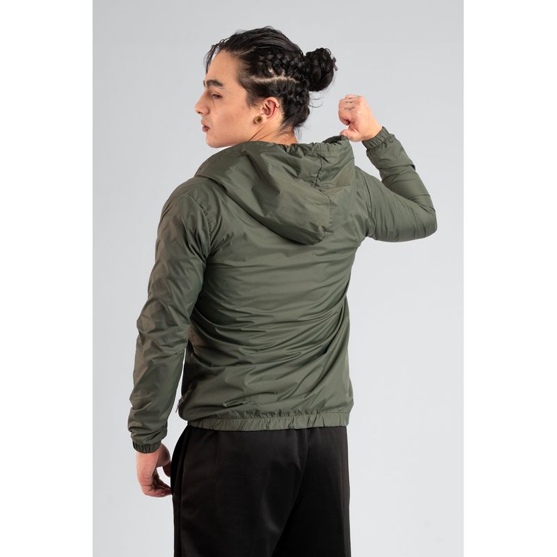 GENERICO - Chaqueta Rompevientos Forrada Hombre Verde JH02
