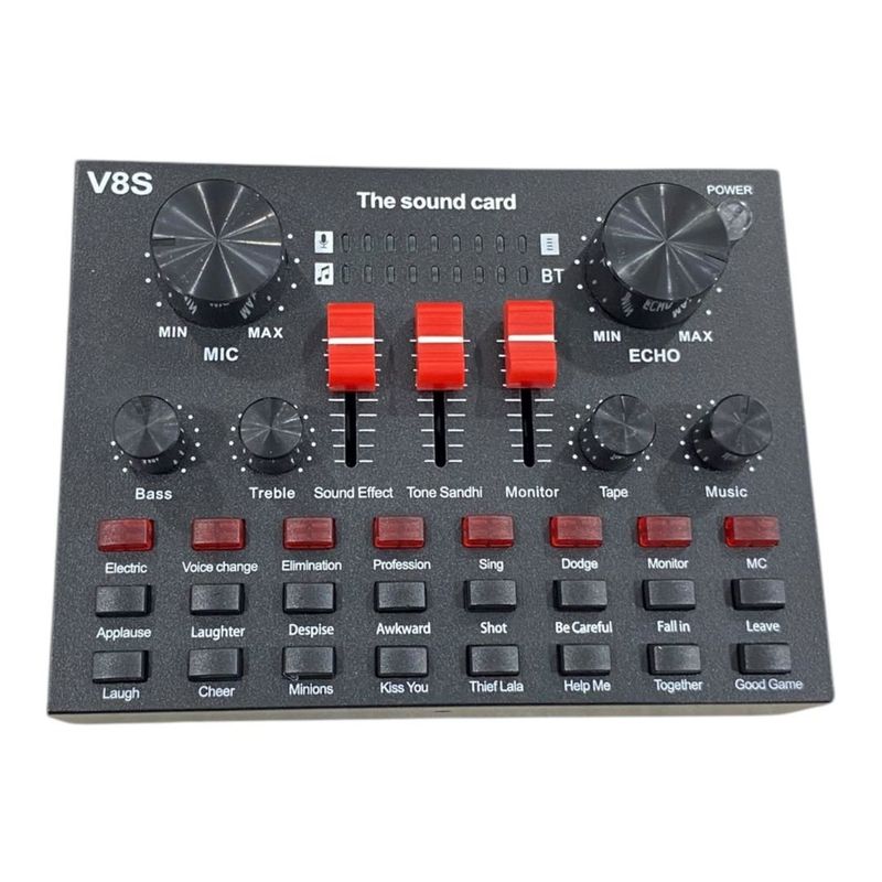 GENERICO - Tarjeta De Sonido Interfaz De Audio Recargable Bluetooth V8s