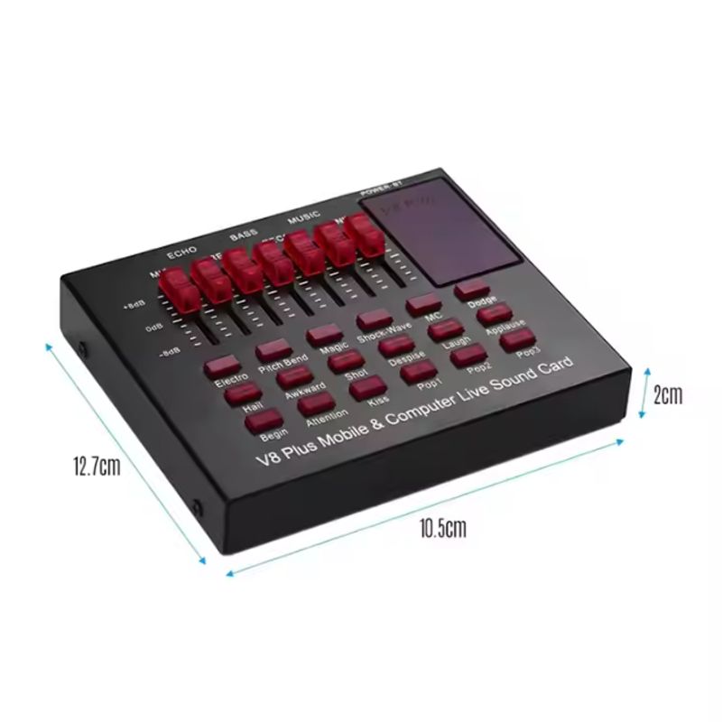 GENERICO - Tarjeta De Sonido Interfaz Recargable Bluetooth V8 Plus