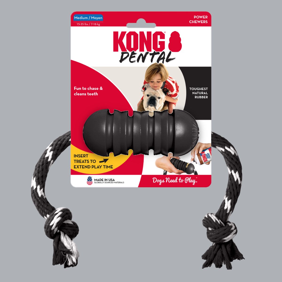KONG COMPANY - KONG Extreme Juguete Dental con Lazo talla M